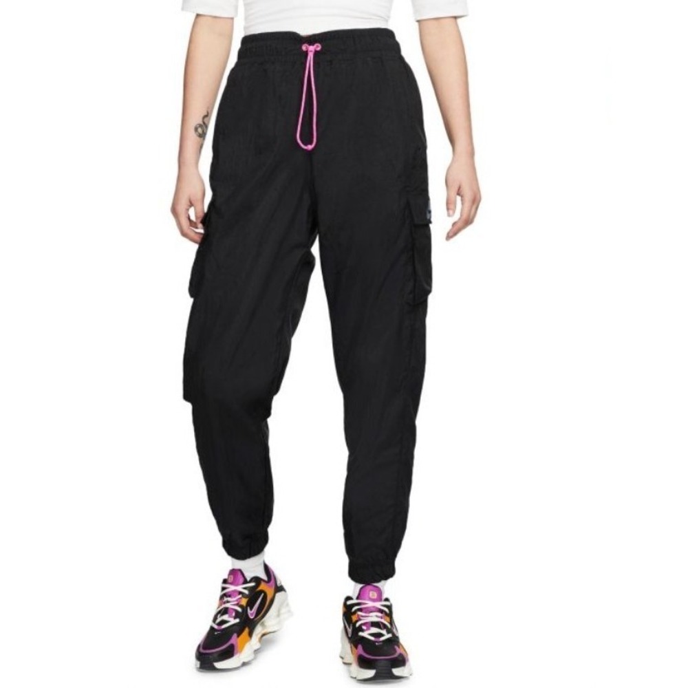 Nike Black Cargo Joggers with Pink Drawstring